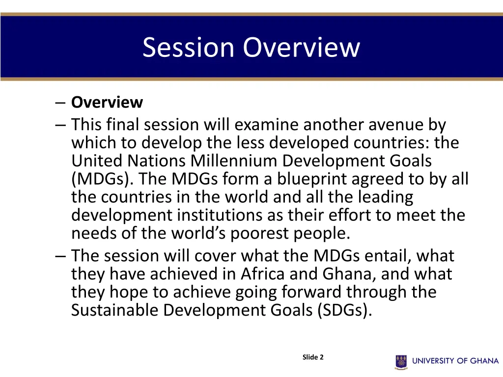 session overview