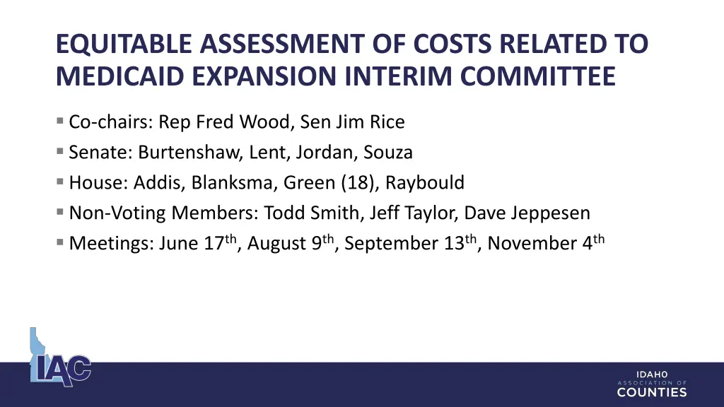 equitable assessment of costs related to medicaid