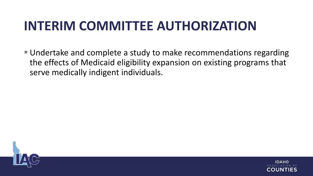 interim committee authorization