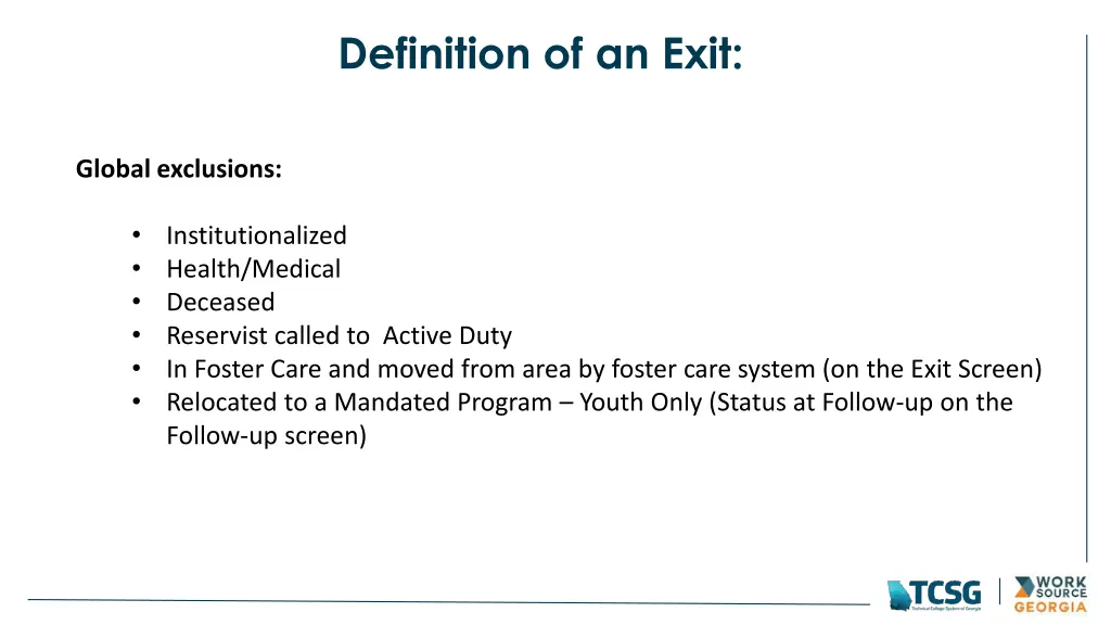 definition of an exit 1