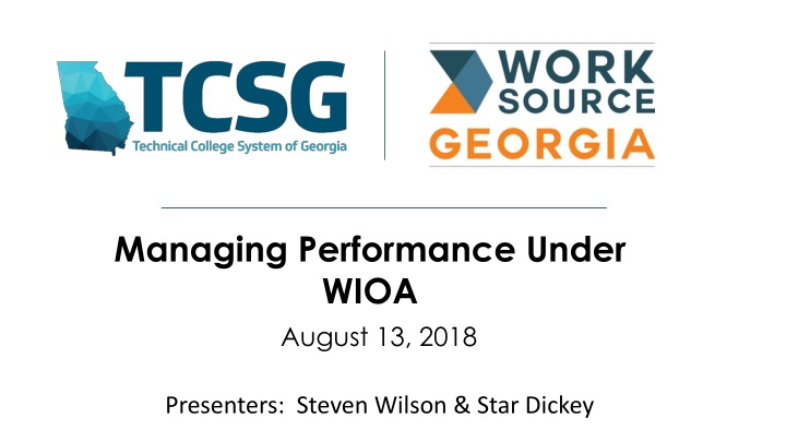 managing performance under wioa august 13 2018