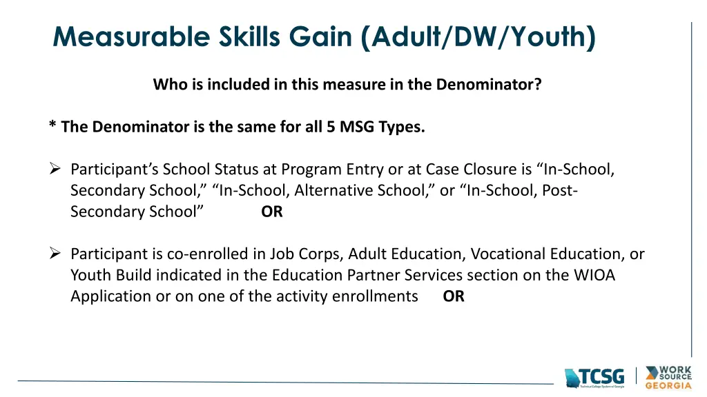 measurable skills gain adult dw youth 1
