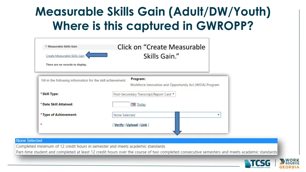 measurable skills gain adult dw youth where