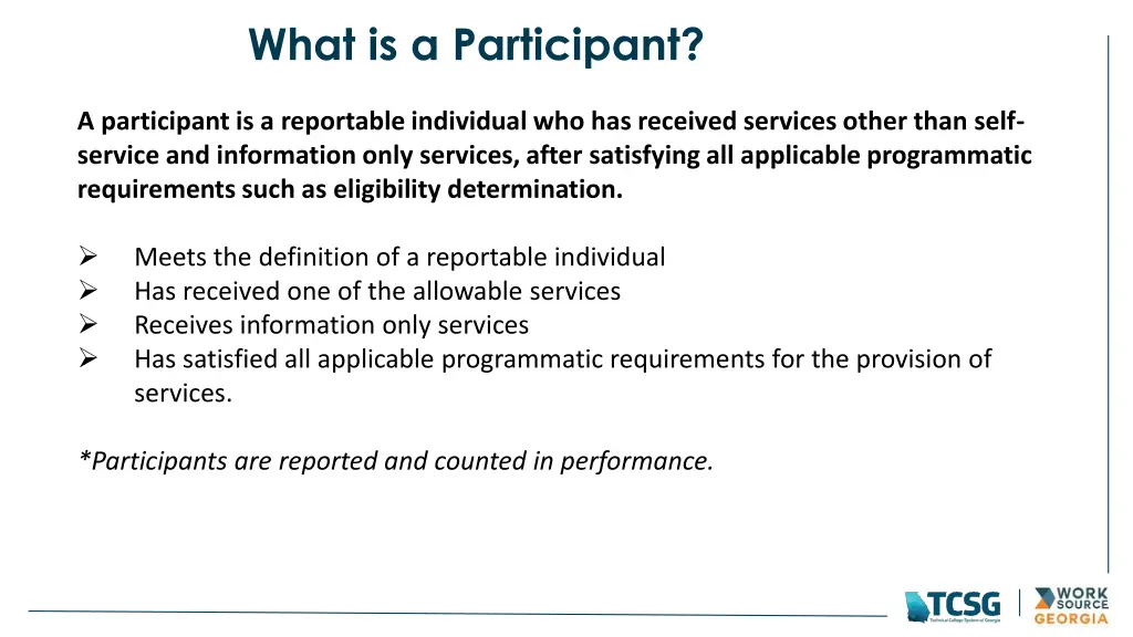 what is a participant