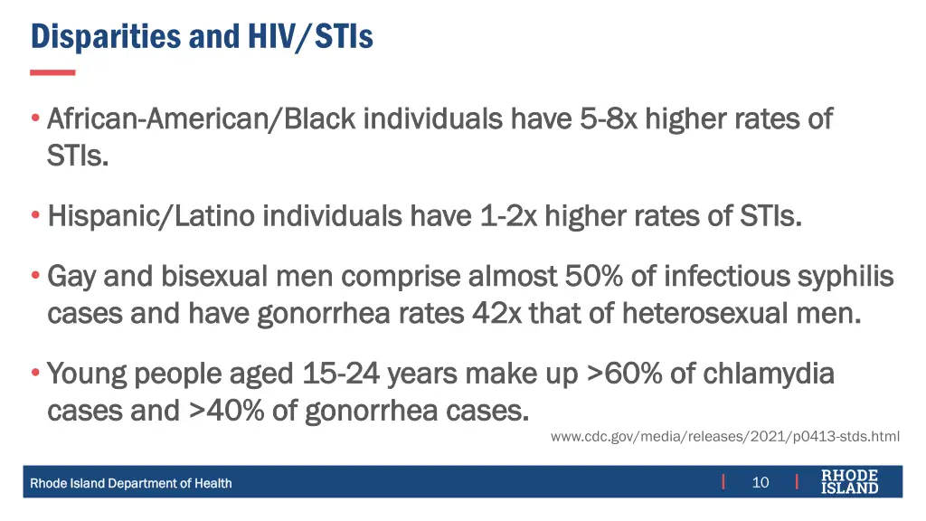 disparities and hiv stis