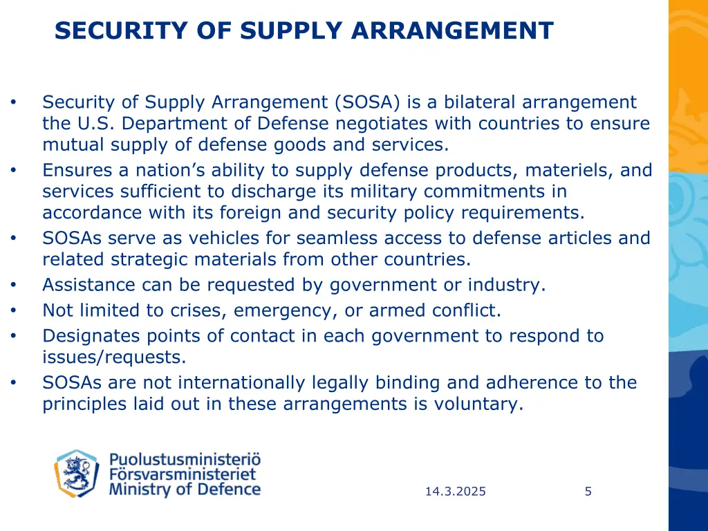 security of supply arrangement