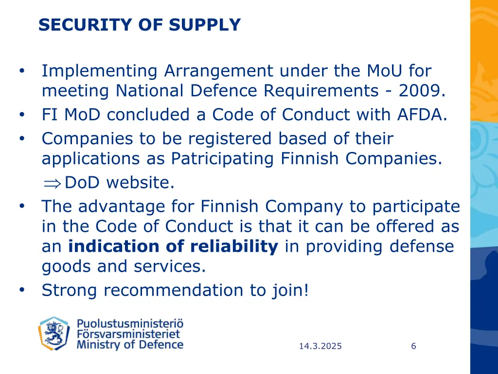 security of supply