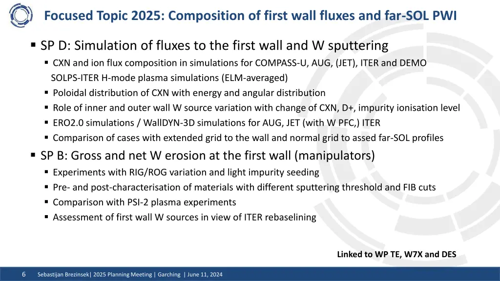 focused topic 2025 composition of first wall