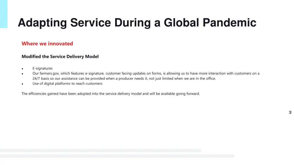 adapting service during a global pandemic