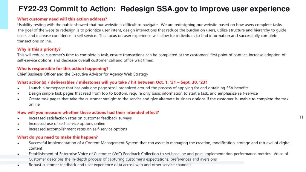 fy22 23 commit to action redesign
