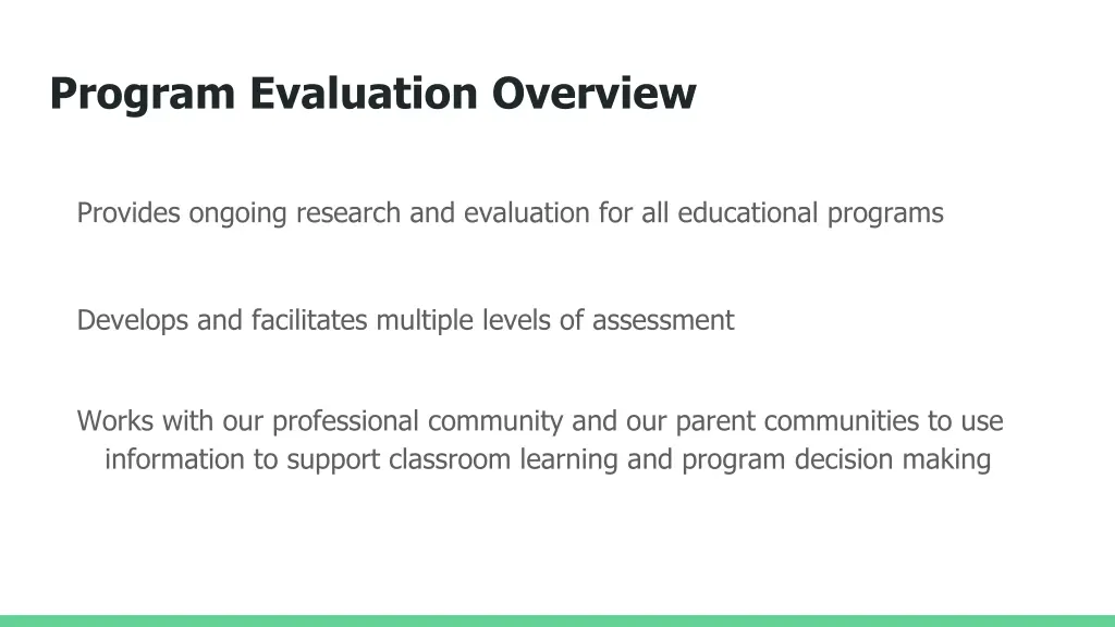 program evaluation overview