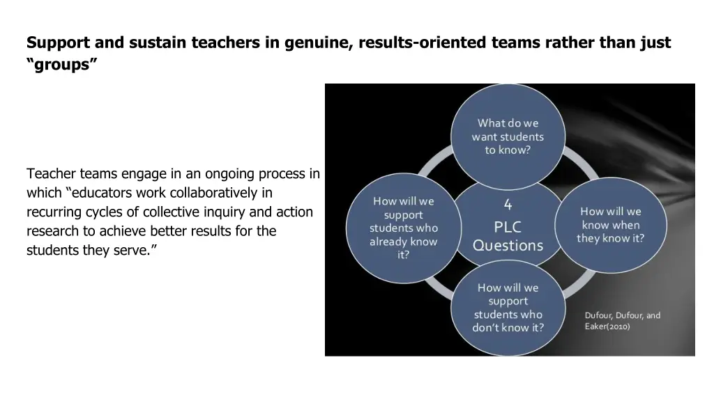 support and sustain teachers in genuine results