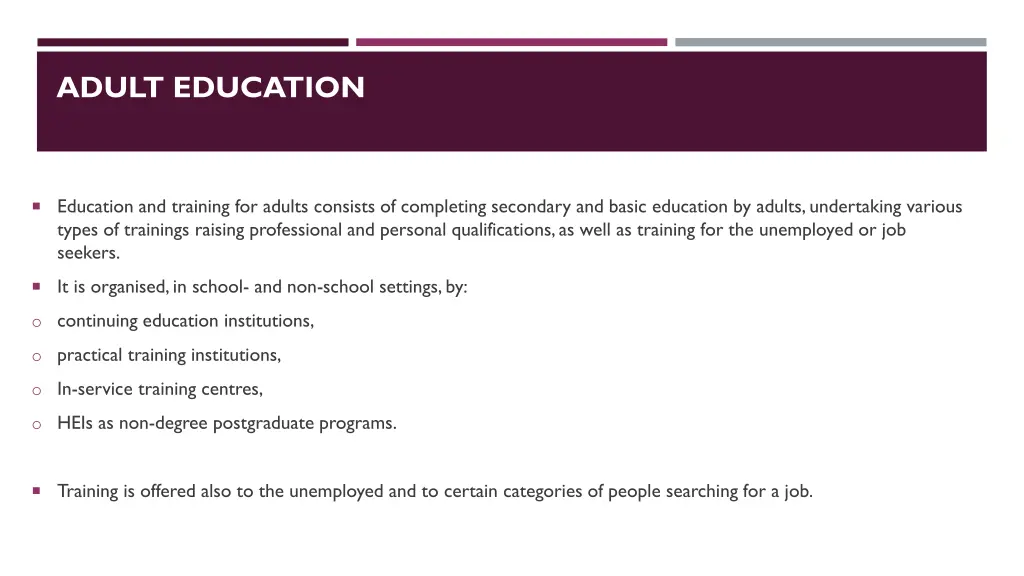 adult education