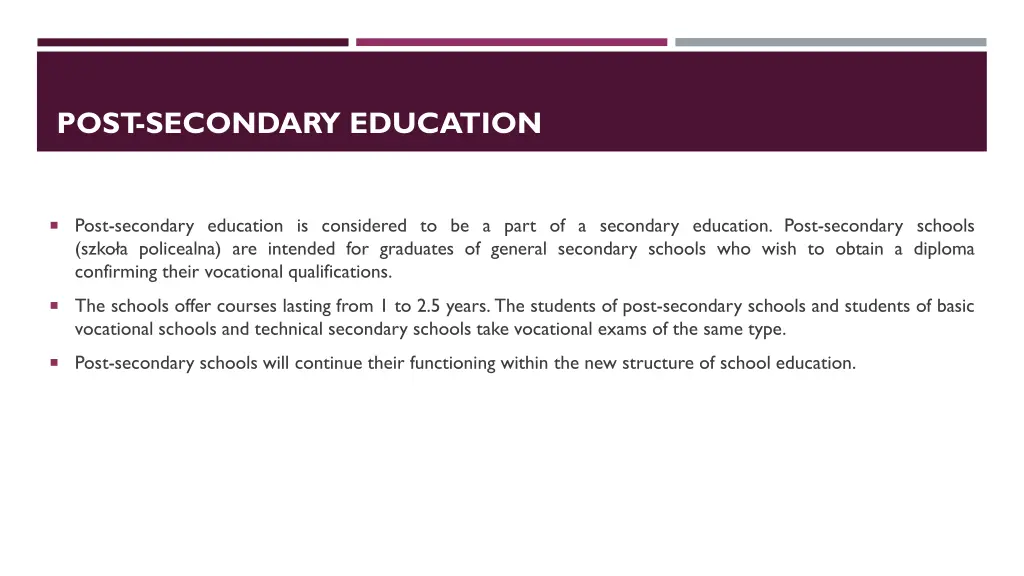 post secondary education