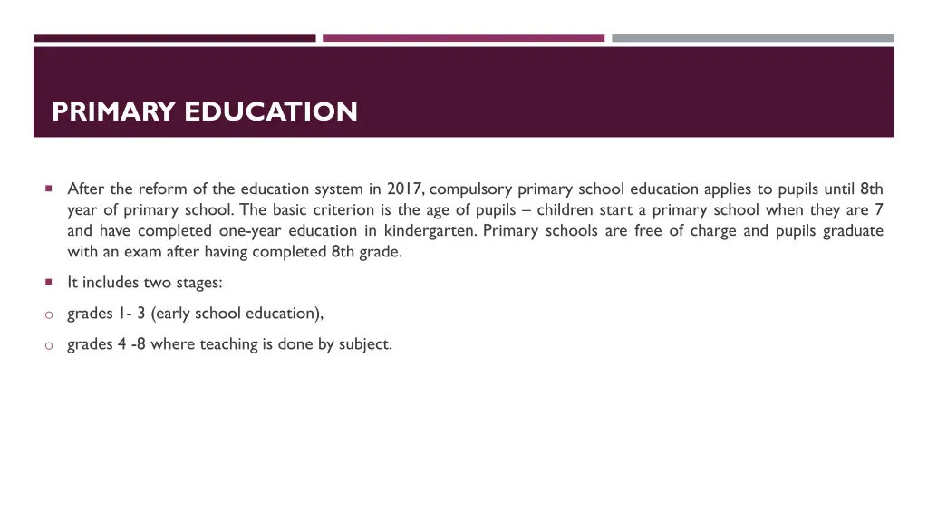 primary education