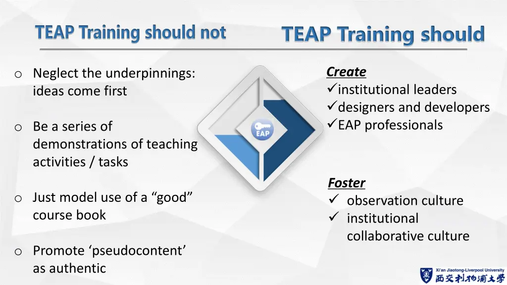 teap training should