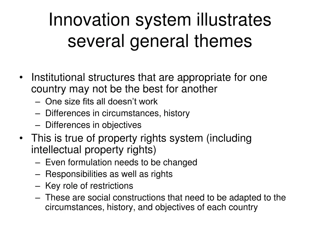 innovation system illustrates several general