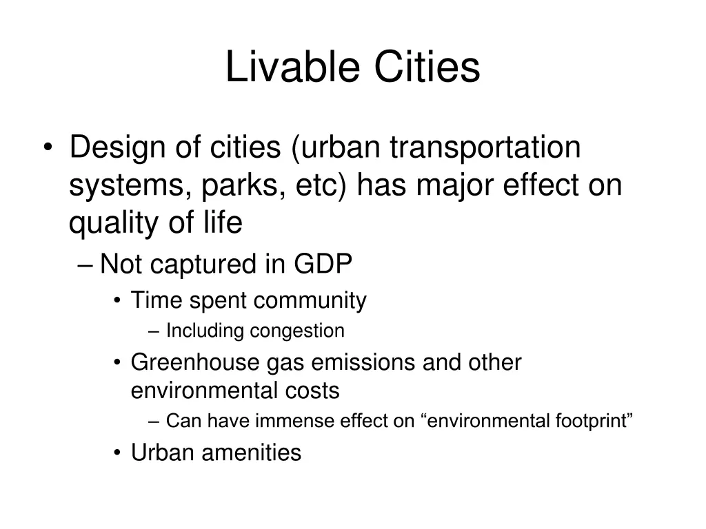 livable cities