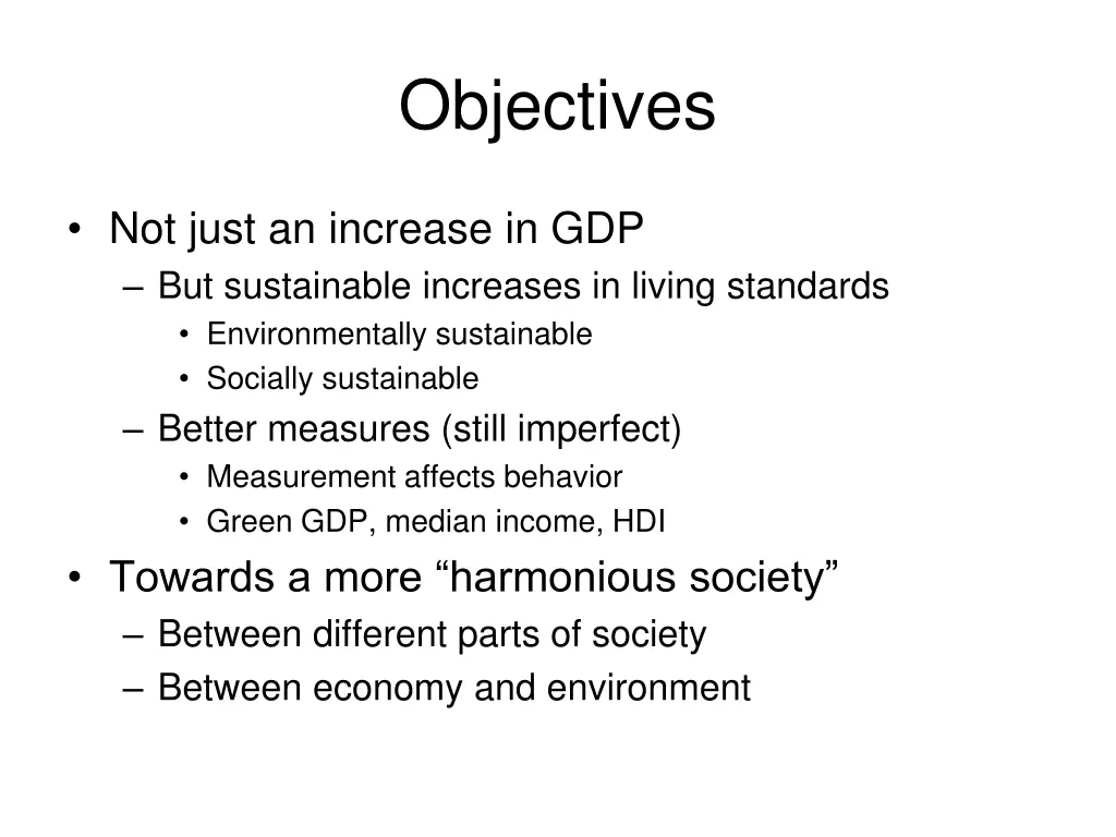 objectives