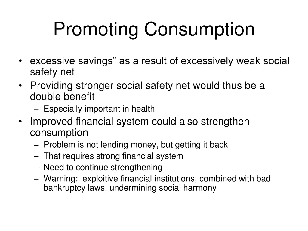 promoting consumption