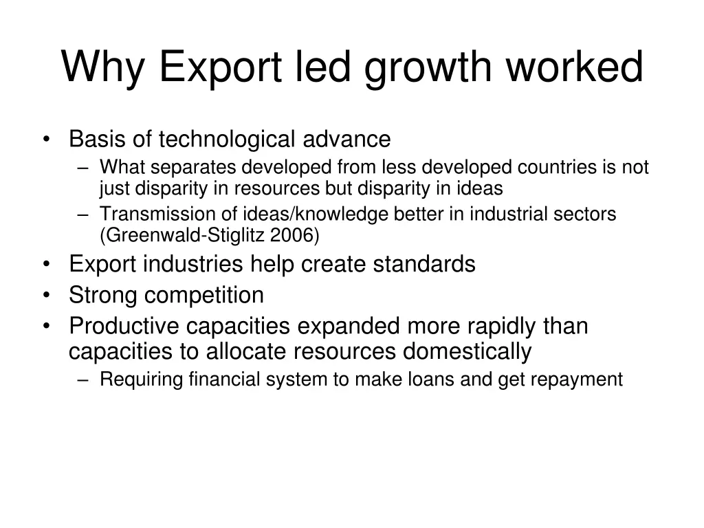 why export led growth worked