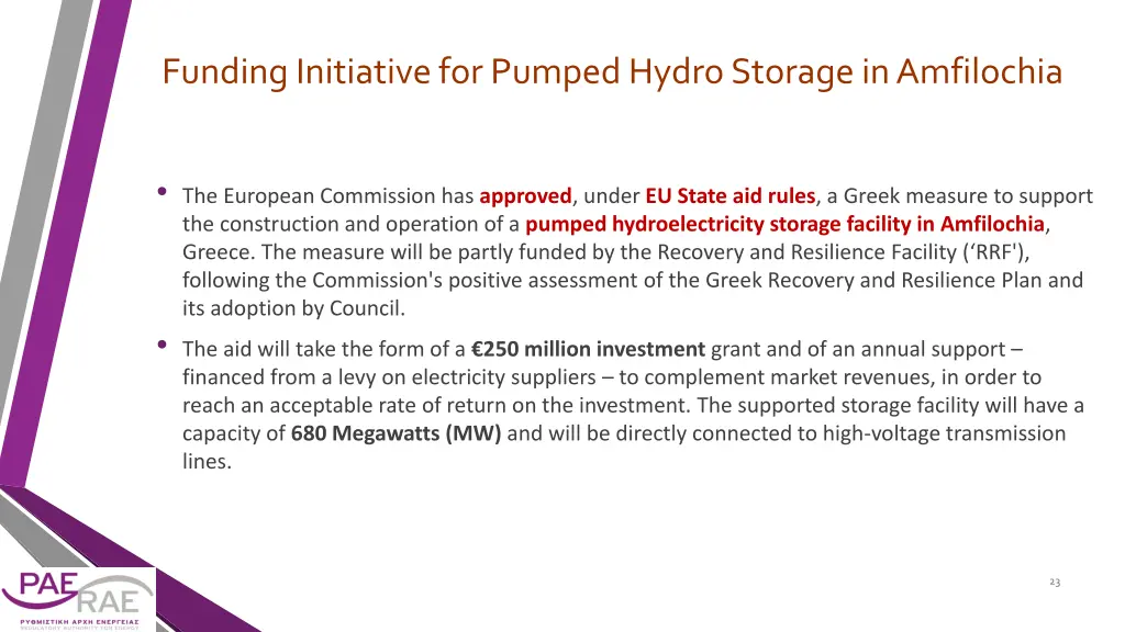 funding initiative for pumped hydro storage