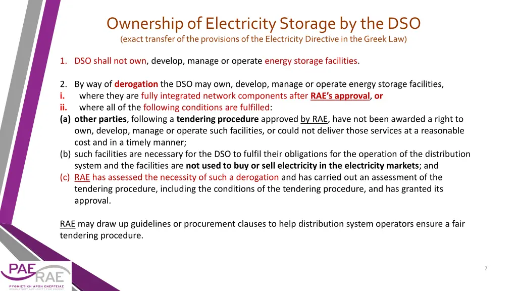 ownership of electricity storage by the dso exact