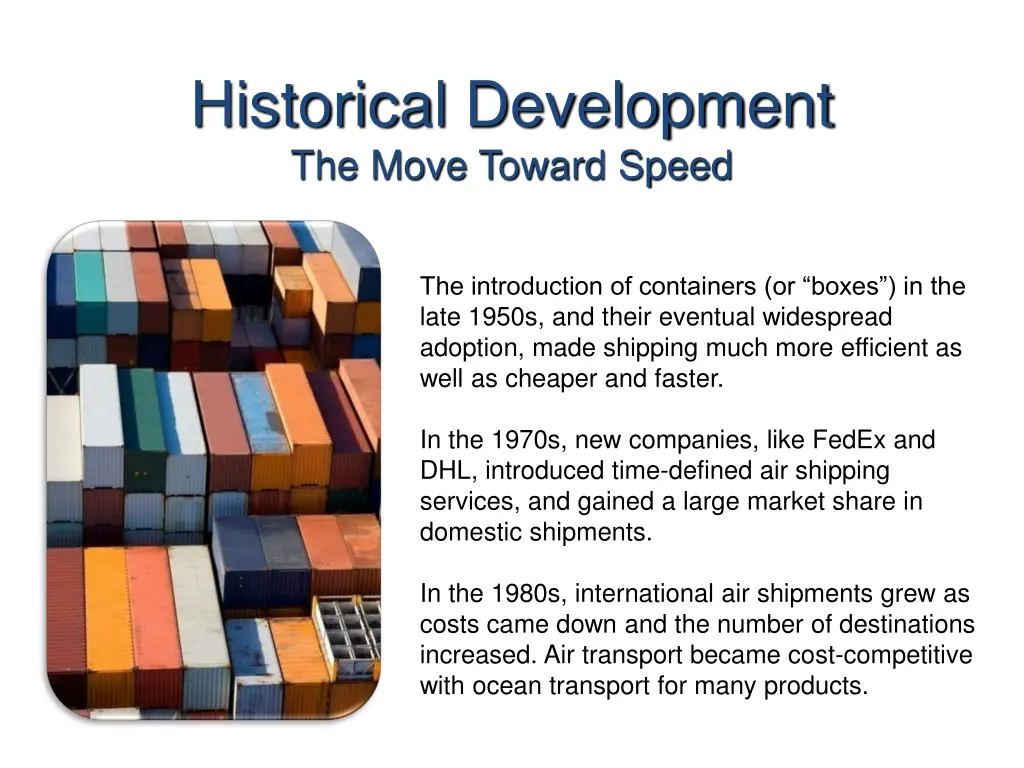 historical development the move toward speed