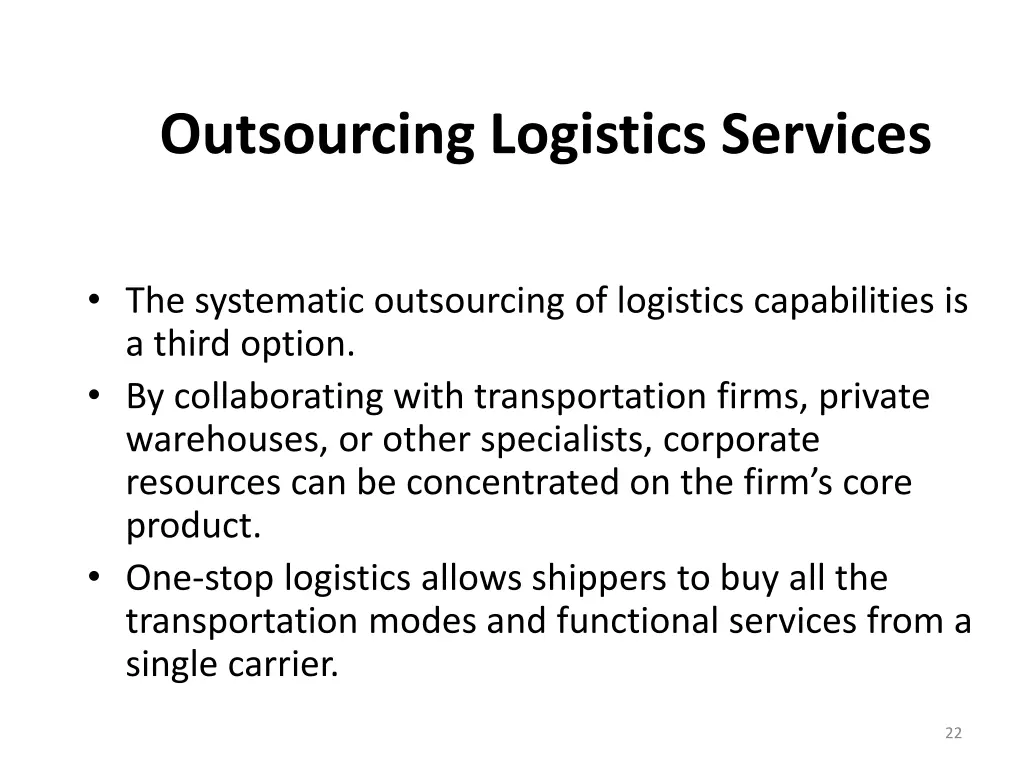 outsourcing logistics services
