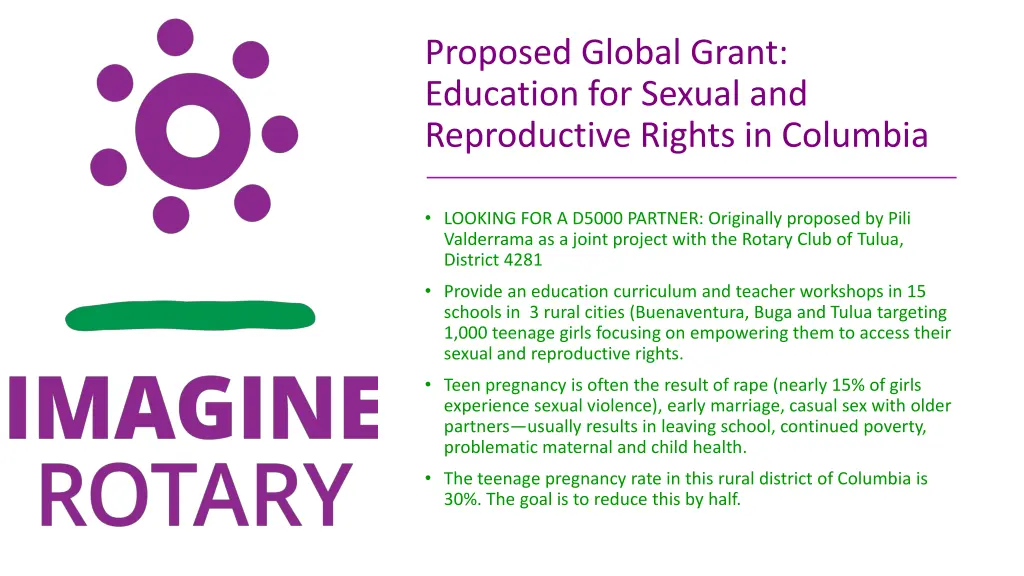 proposed global grant education for sexual