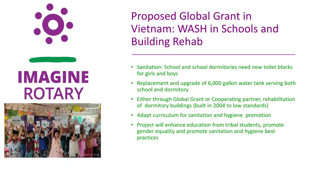 proposed global grant in vietnam wash in schools