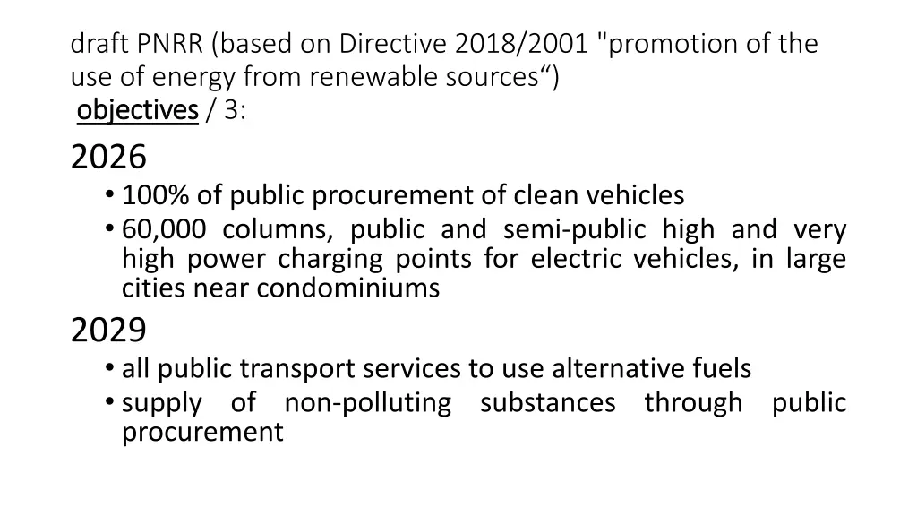 draft pnrr based on directive 2018 2001 promotion 2