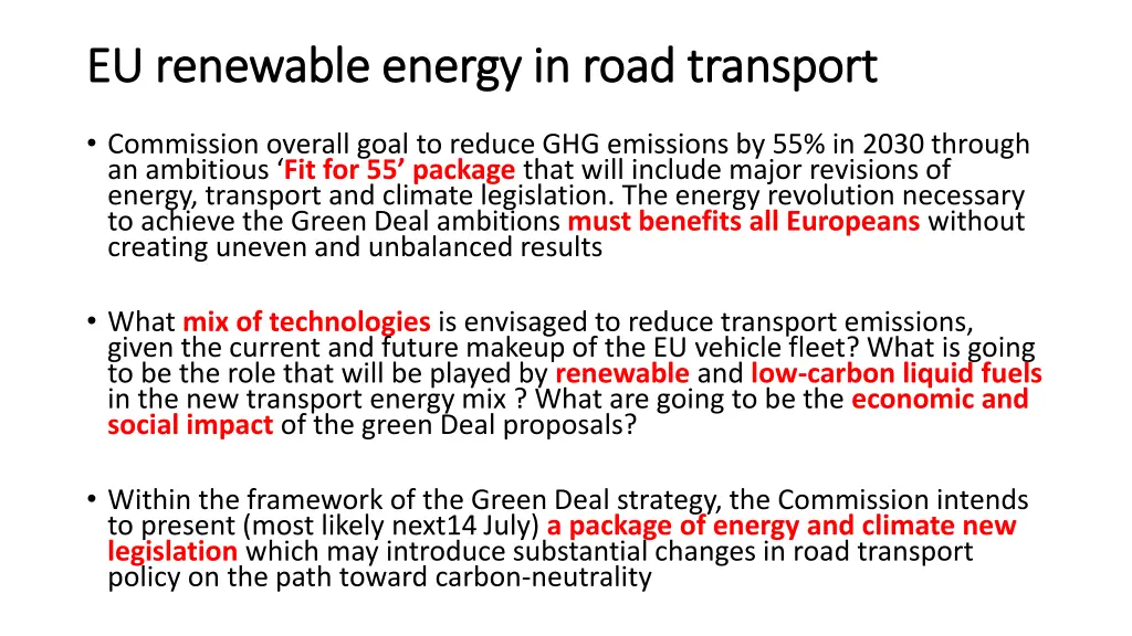 eu renewable energy in road transport
