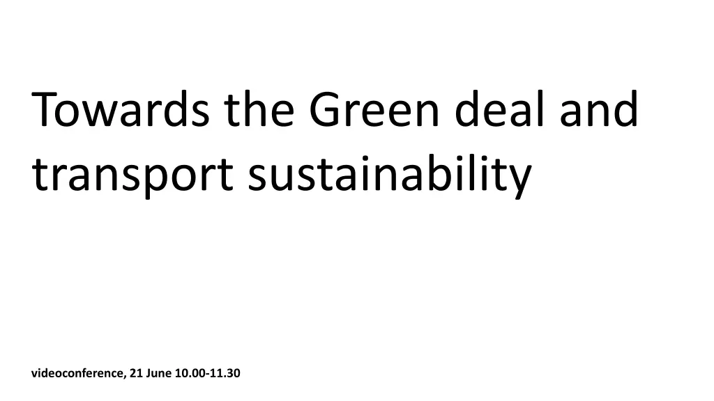 towards the green deal and transport
