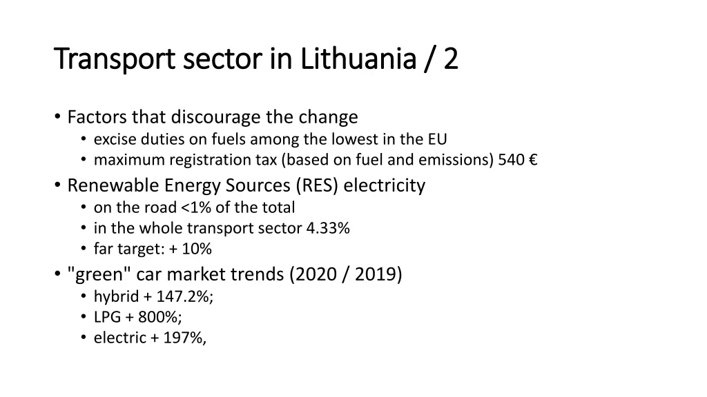 transport transport sector in lithuania 2 sector