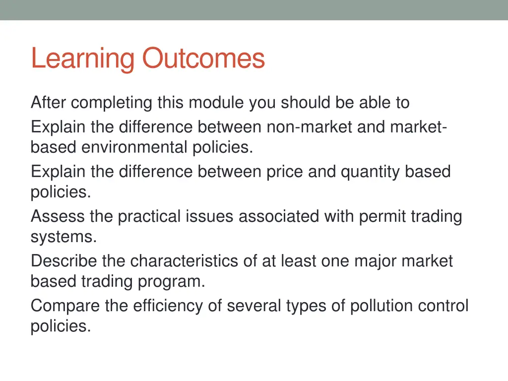learning outcomes