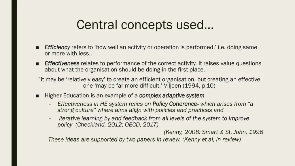 central concepts used