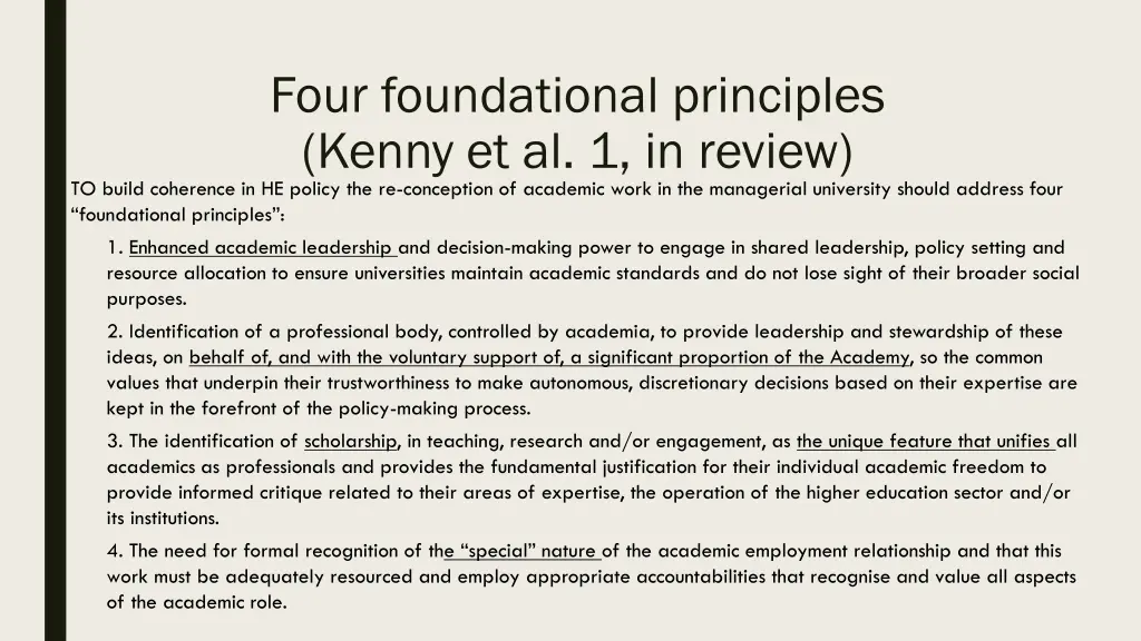 four foundational principles kenny