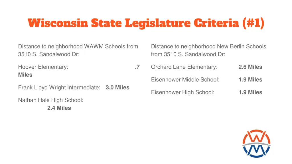 wisconsin state legislature criteria 1 1