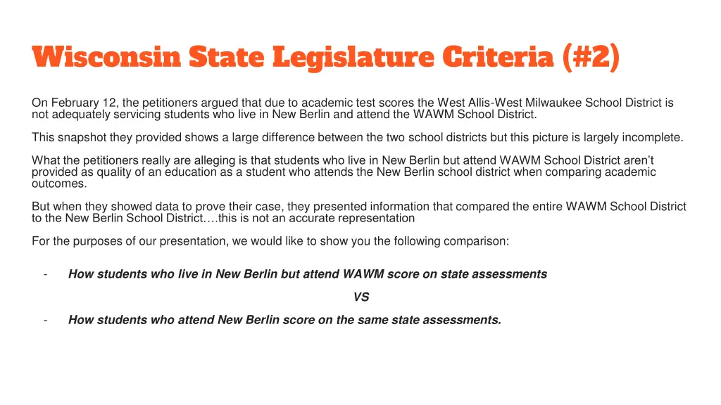 wisconsin state legislature criteria 2 1