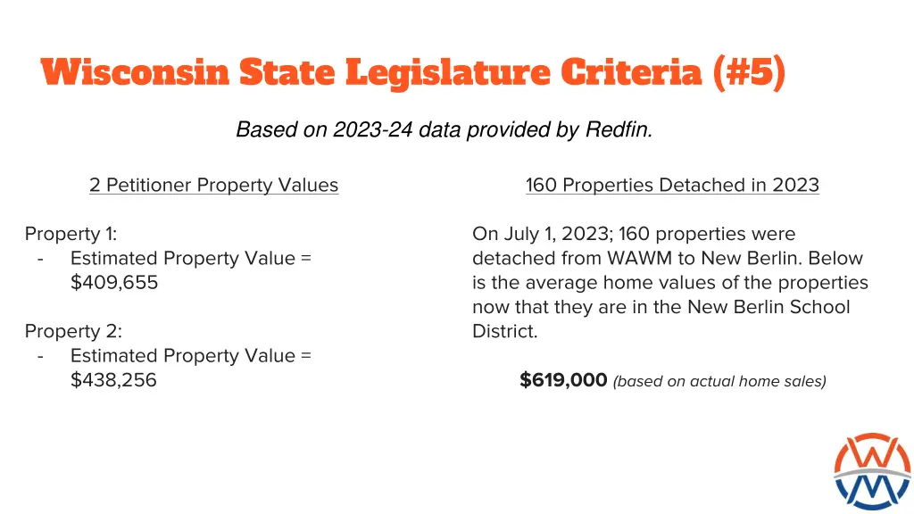 wisconsin state legislature criteria 5 2