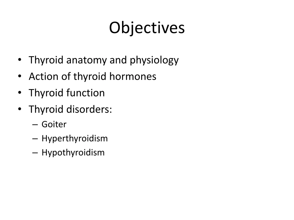 objectives