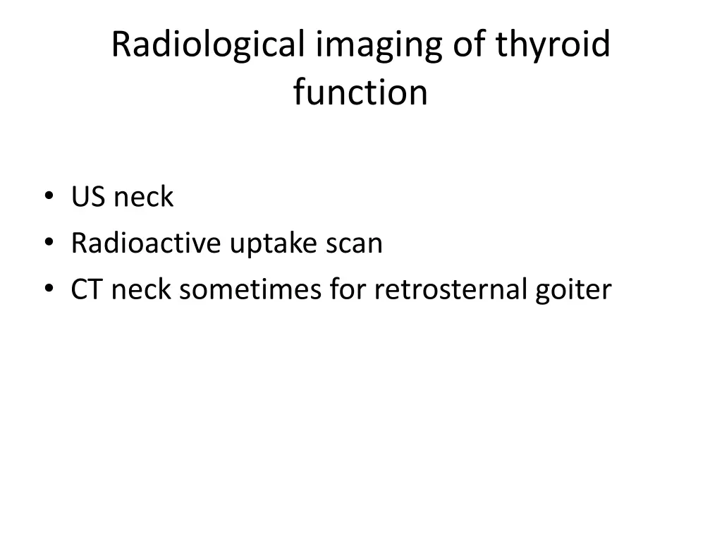 radiological imaging of thyroid function