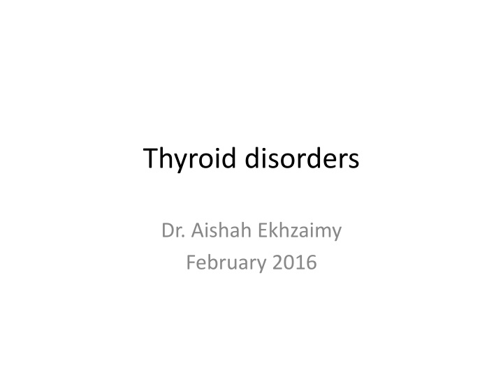 thyroid disorders