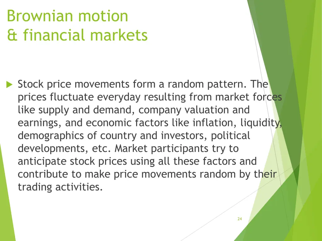 brownian motion financial markets