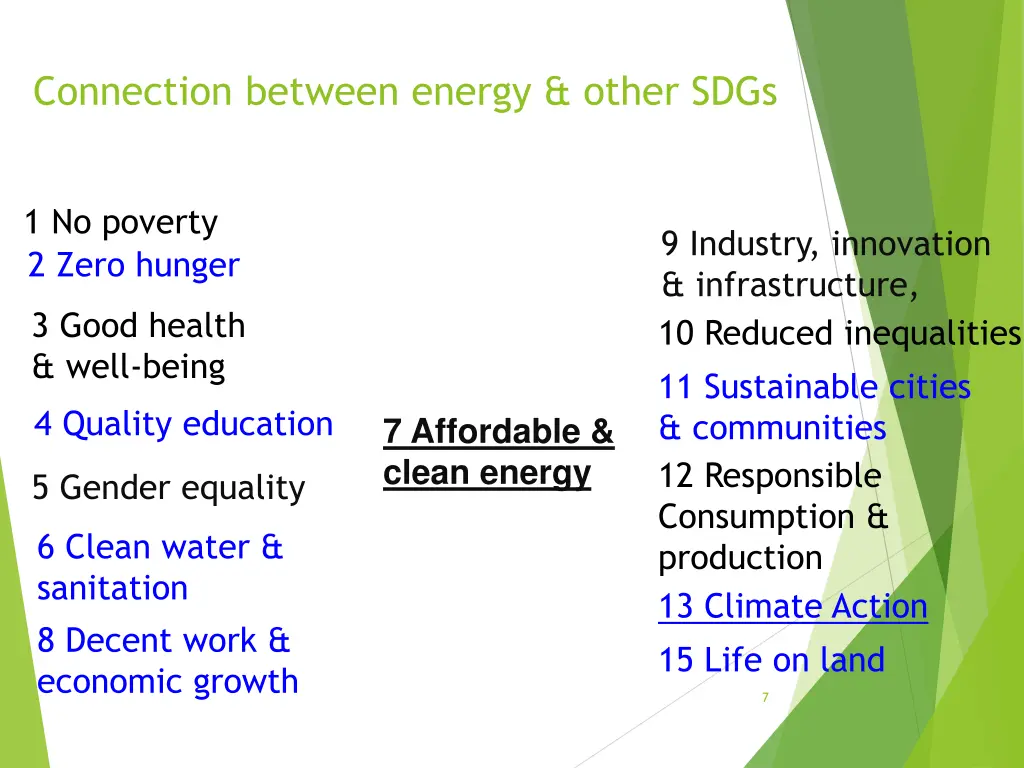 connection between energy other sdgs