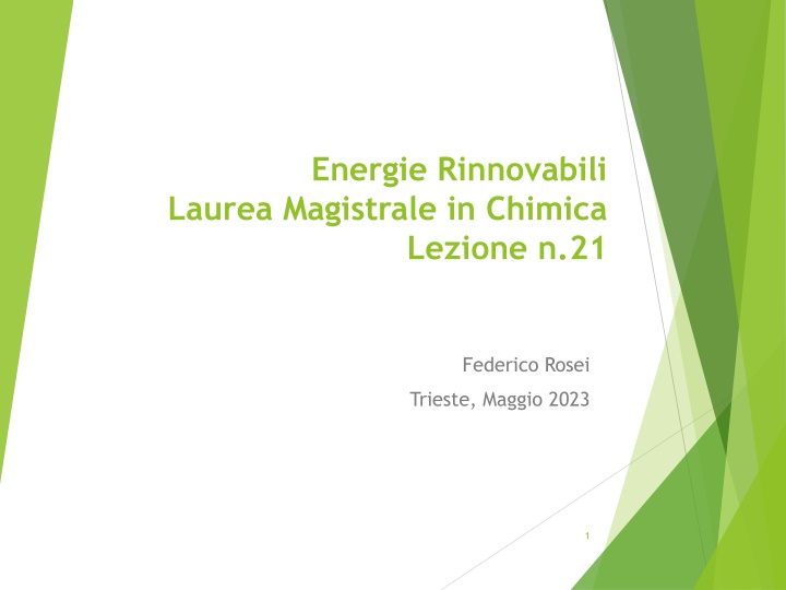 energie rinnovabili laurea magistrale in chimica