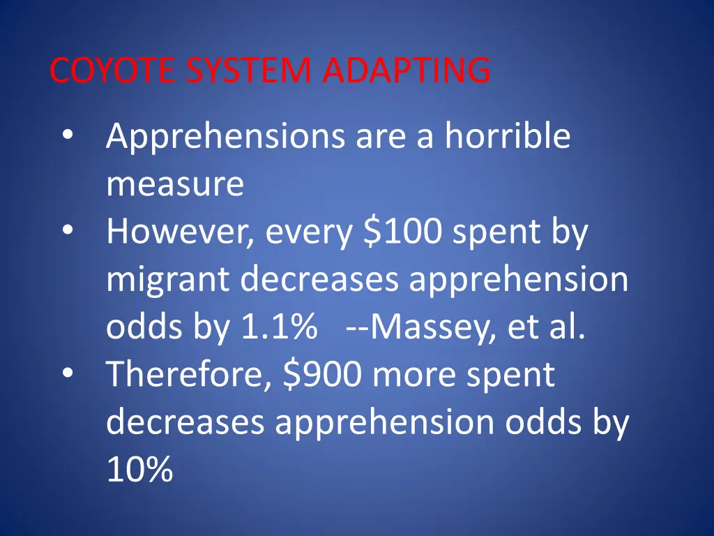 coyote system adapting apprehensions