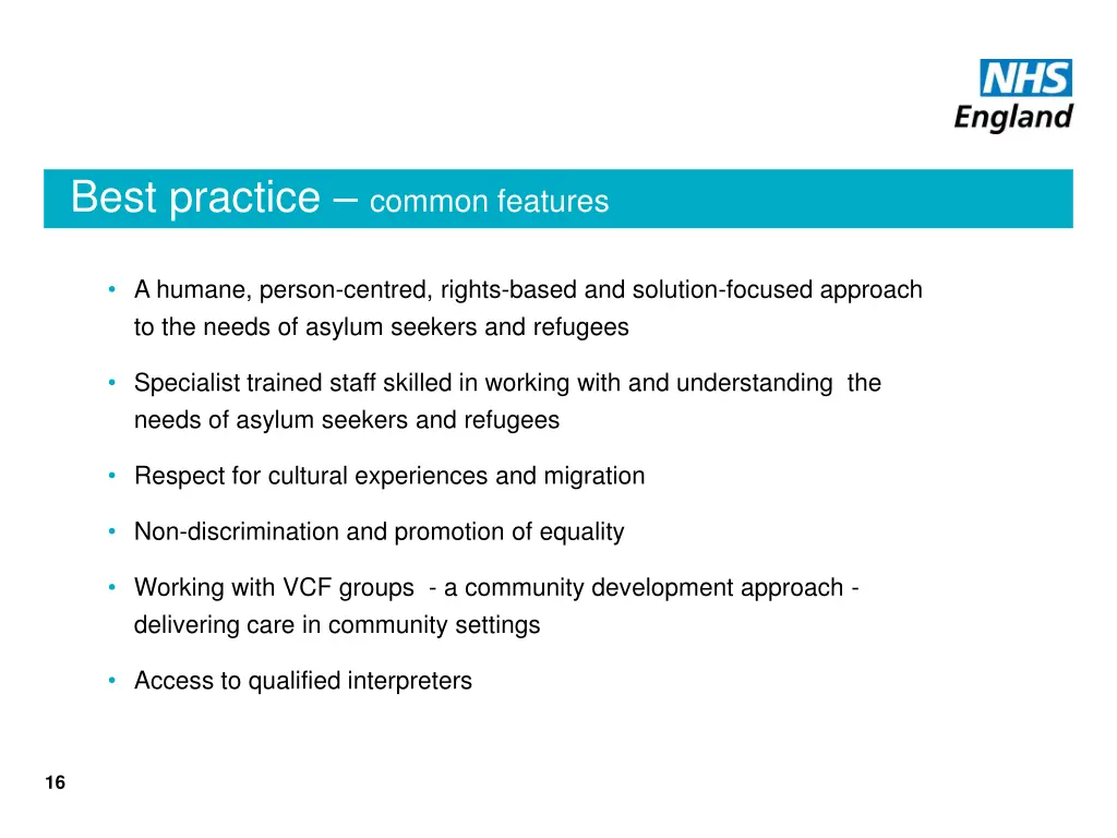 best practice common features