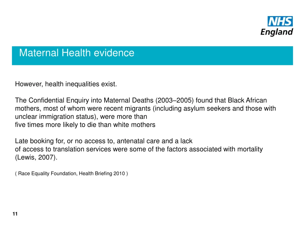 maternal health evidence